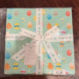 Macaron + Me Easter Eggs & Jelly Bean Stripes Bamboo Stroller Blanket NWT